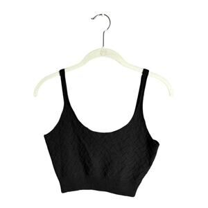 Charlie Holiday Black Cropped Pullover Sweater Tank Size 6